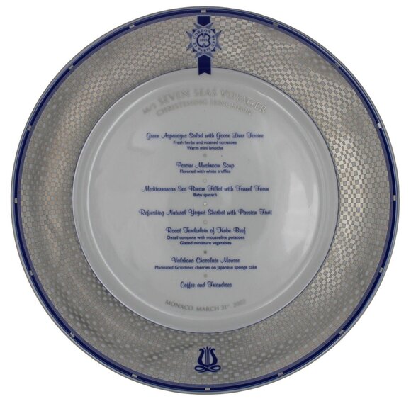 M/S Seven Seas Voyager Christening Luncheon Monaco March 31 2003 Plate Porsgrund - Picture 1 of 5
